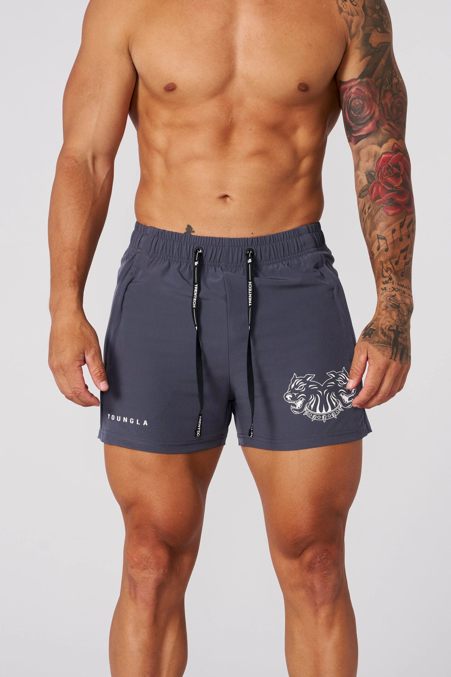 1012 - TREN TWINS QUAD REVEAL SHORTS - GRIS