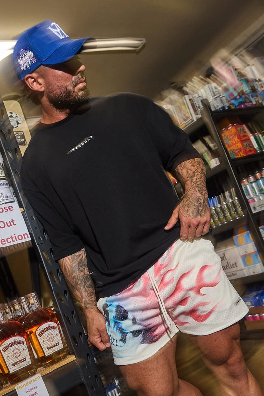 1111 - SKULLS & ROSES REVERSIBLE SHORTS