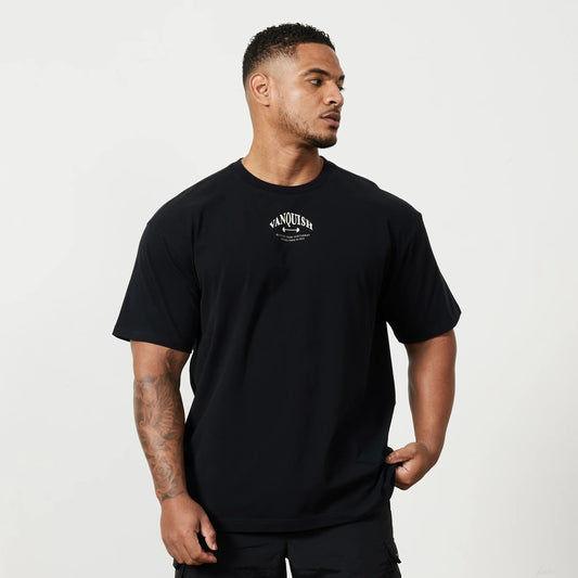 VANQUISH TSP BLACK BARBELL OVERSIZED T SHIRT