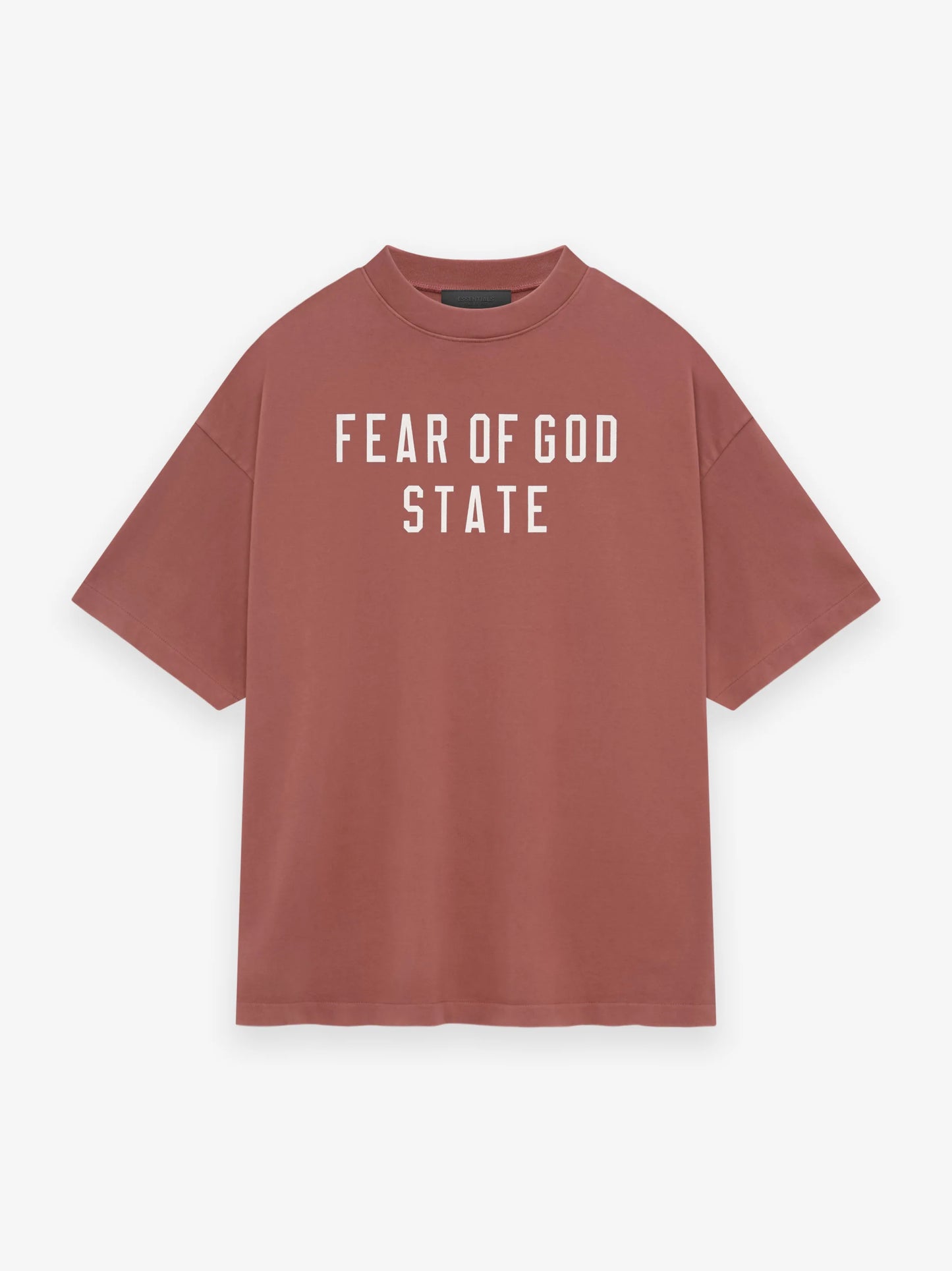 ESSENTIALS Heavy Crewneck Tee - Crimson