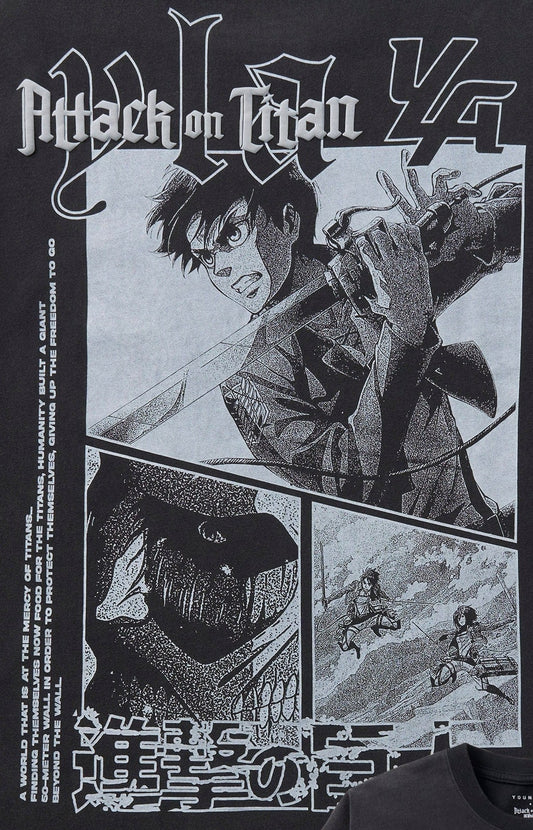 4186 - AOT© X YLA CROPPED TEES - FIRST BATTLE BLACK