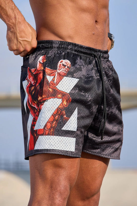 1126 - AOT© X YLA MESH SHORTS - COLOSSAL TITAN