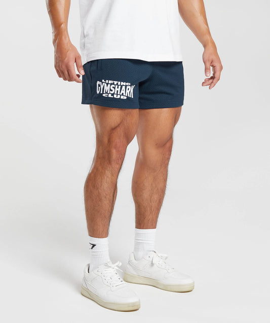 Lifting Club Mesh 5" Shorts - Navy