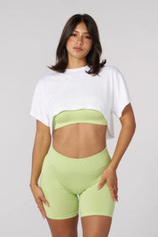 W453 HOURGLASS CROP TEE - BLANCO