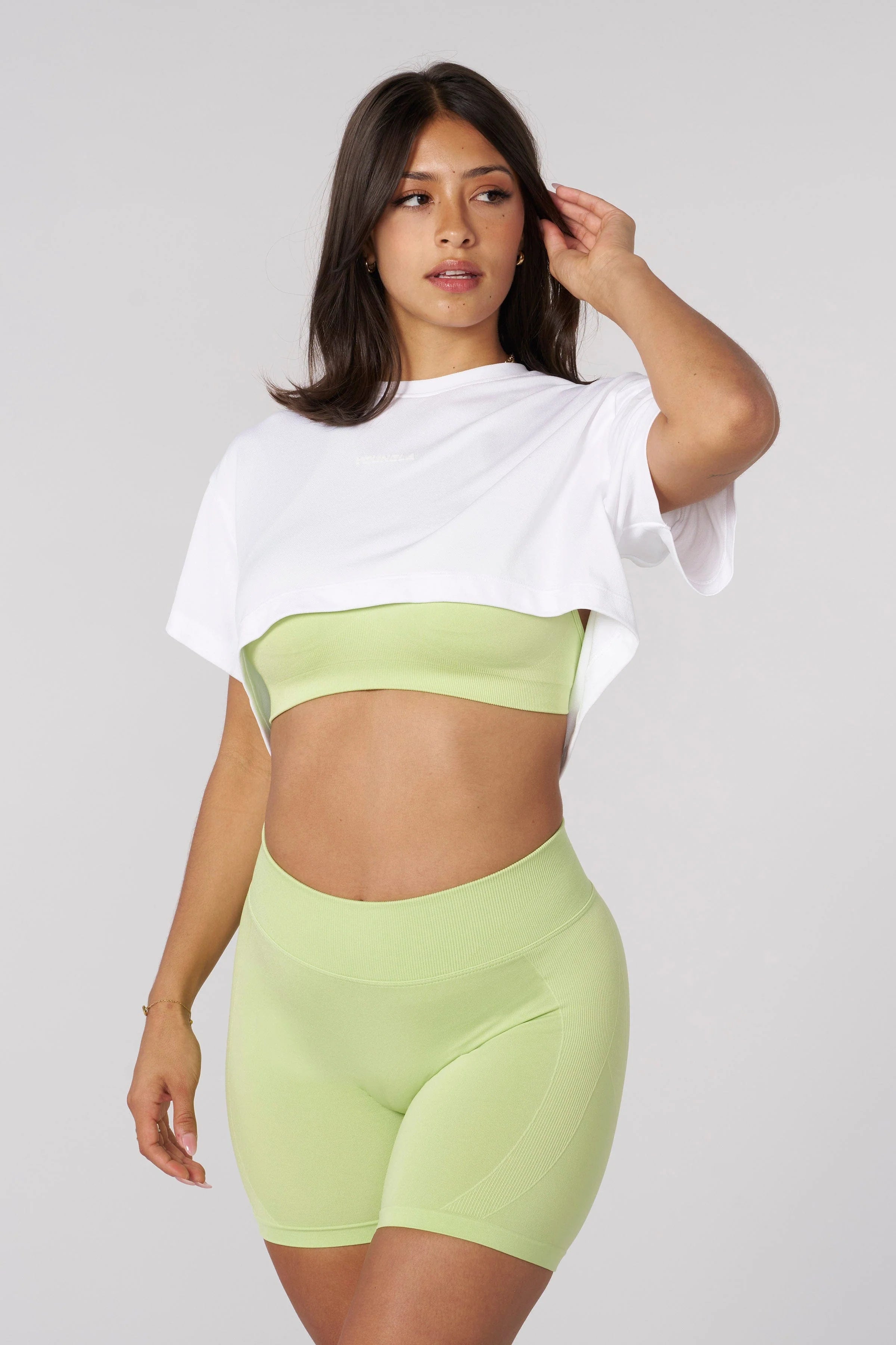 W453 HOURGLASS CROP TEE - BLANCO