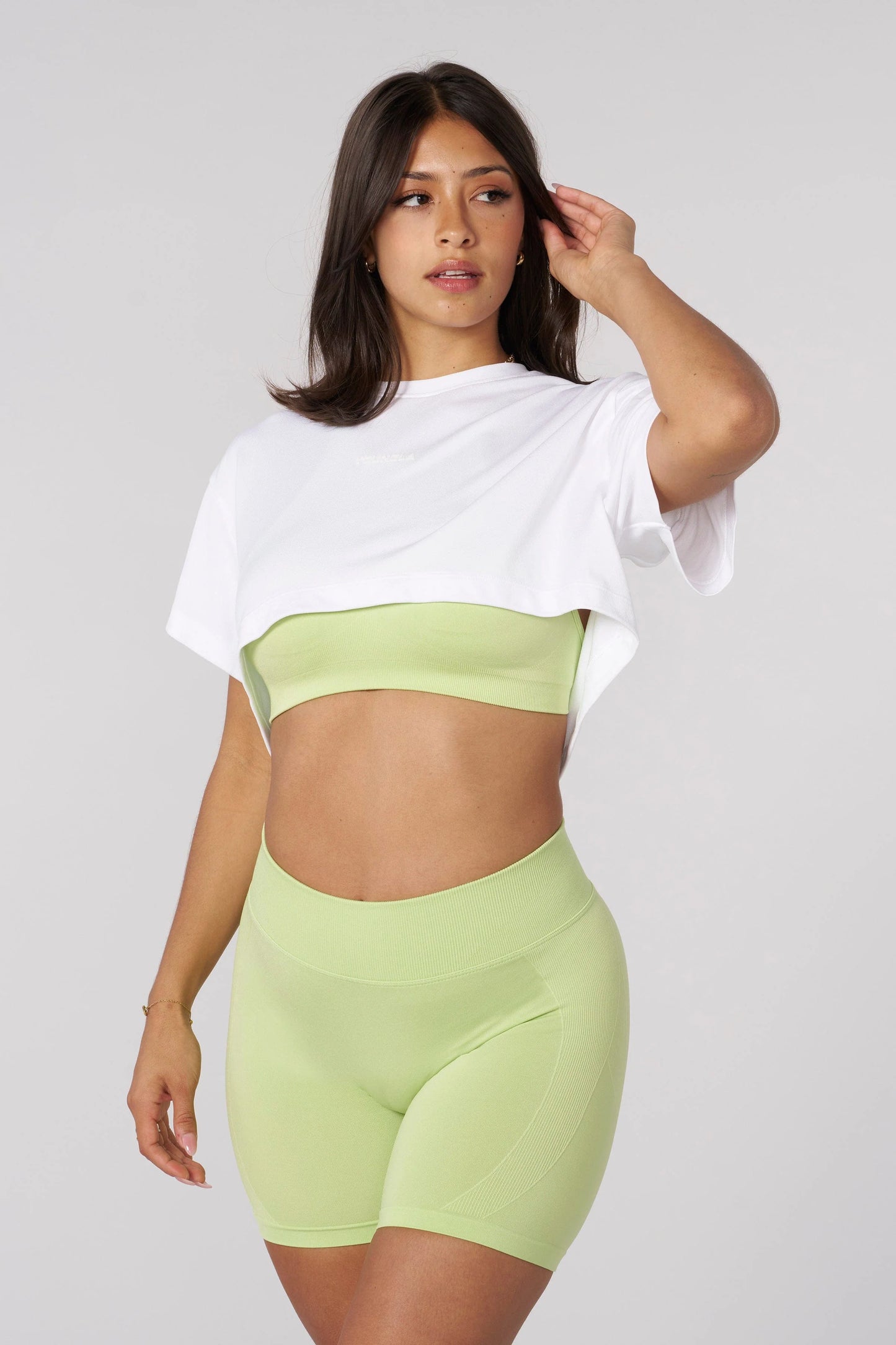 W453 HOURGLASS CROP TEE - BLANCO