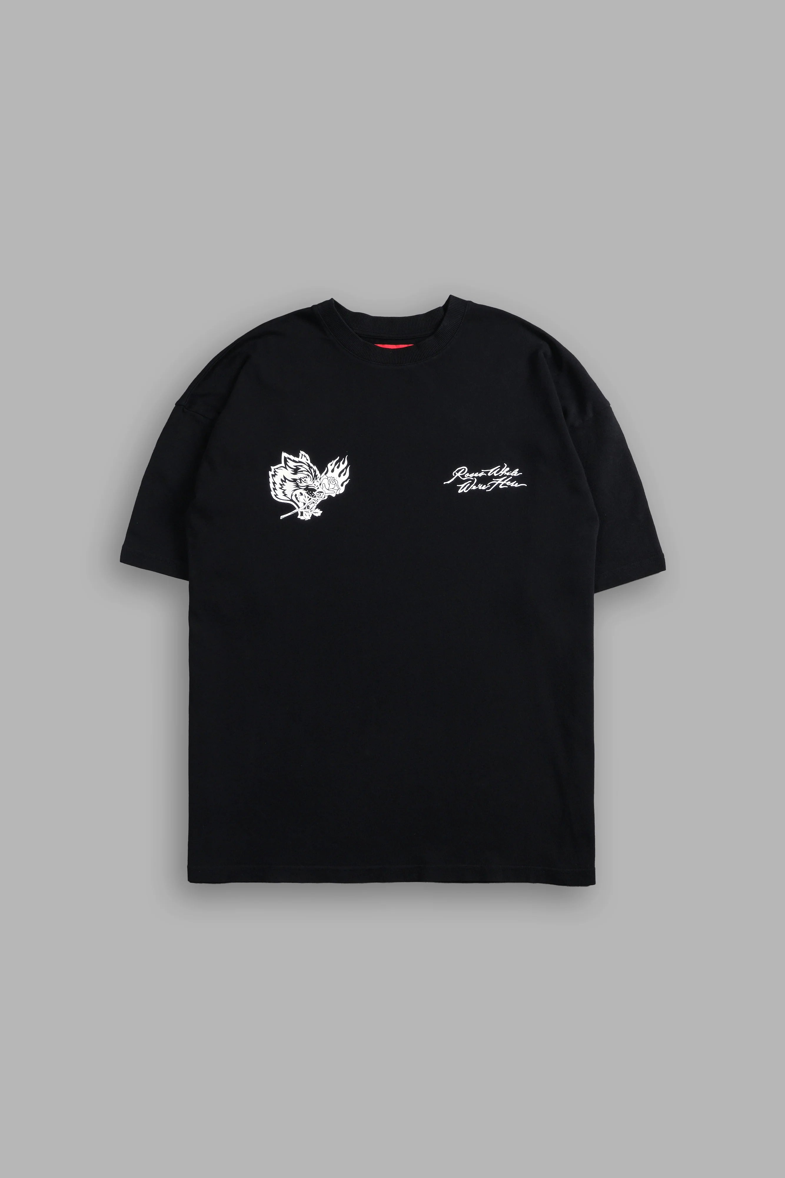 DARCSPORT ROSES WHILE WE'RE HERE "PREMIUM" OVERSIZED TEE IN BLACK