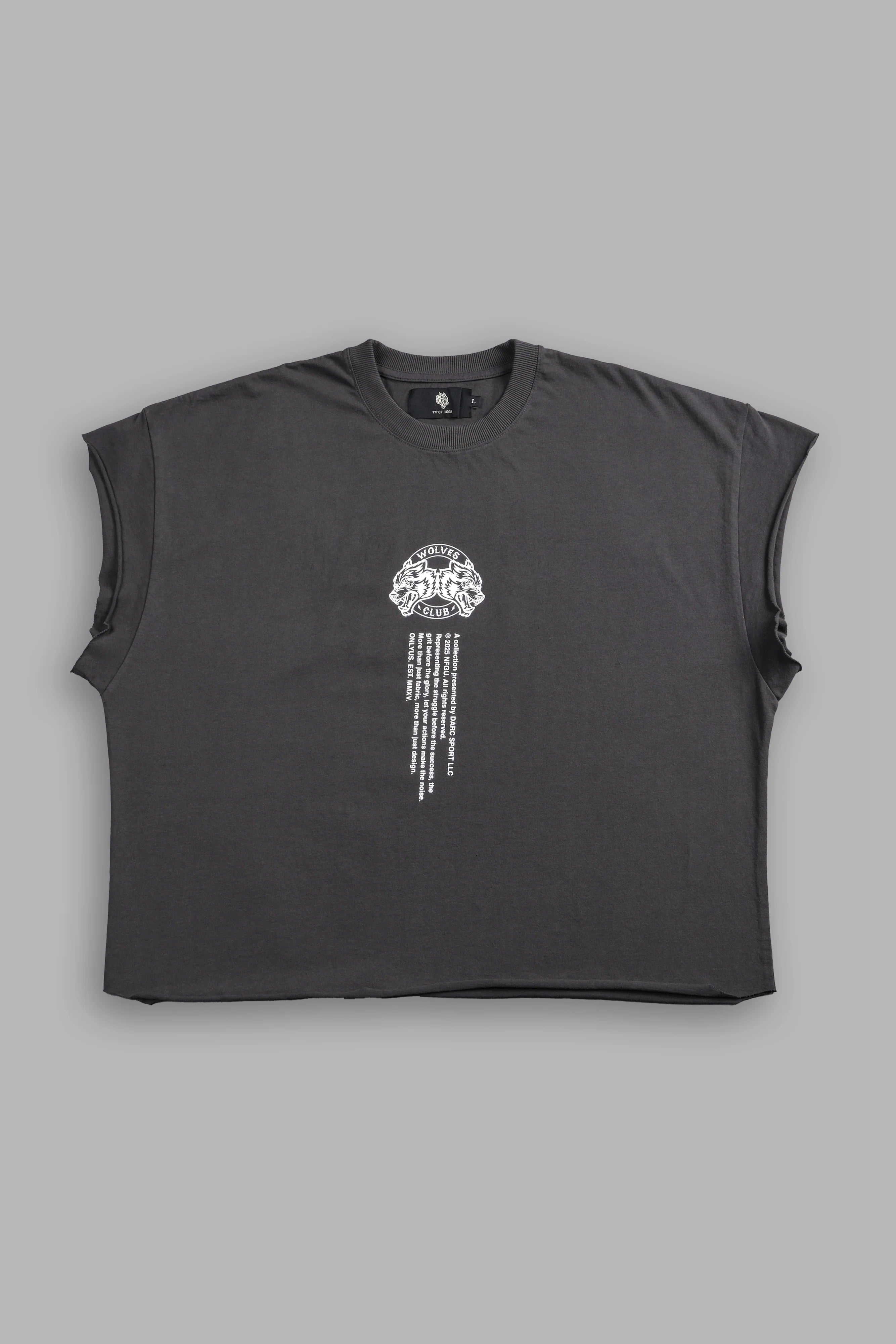 DARCSPORT - WOLVES WEB "GRUNGE" CUT OFF TEE IN GREY