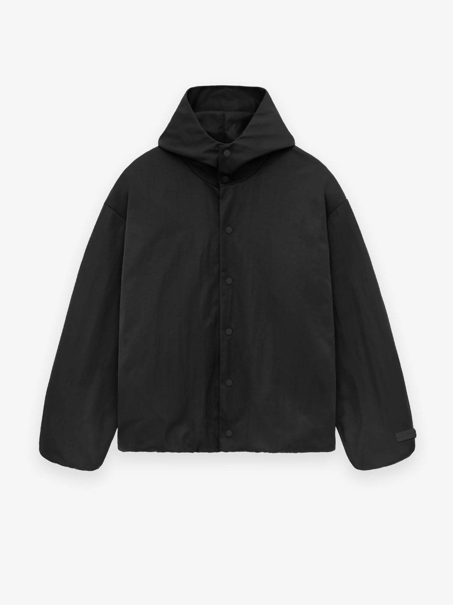 ESSENTIALS Textured Nylon Hooded Coaches Jacket Black