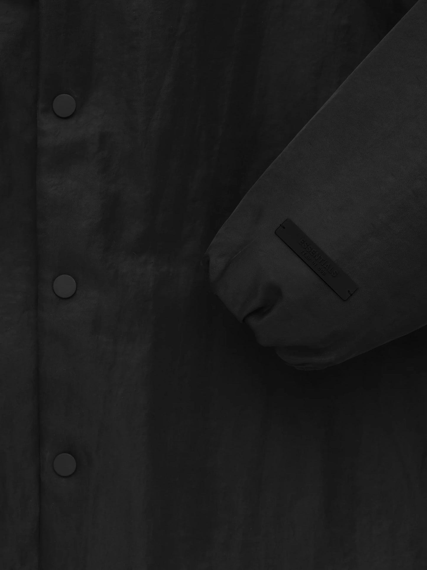 ESSENTIALS Textured Nylon Hooded Coaches Jacket Black