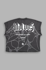DARCSPORT - WOLVES WEB "GRUNGE" CUT OFF TEE IN GREY