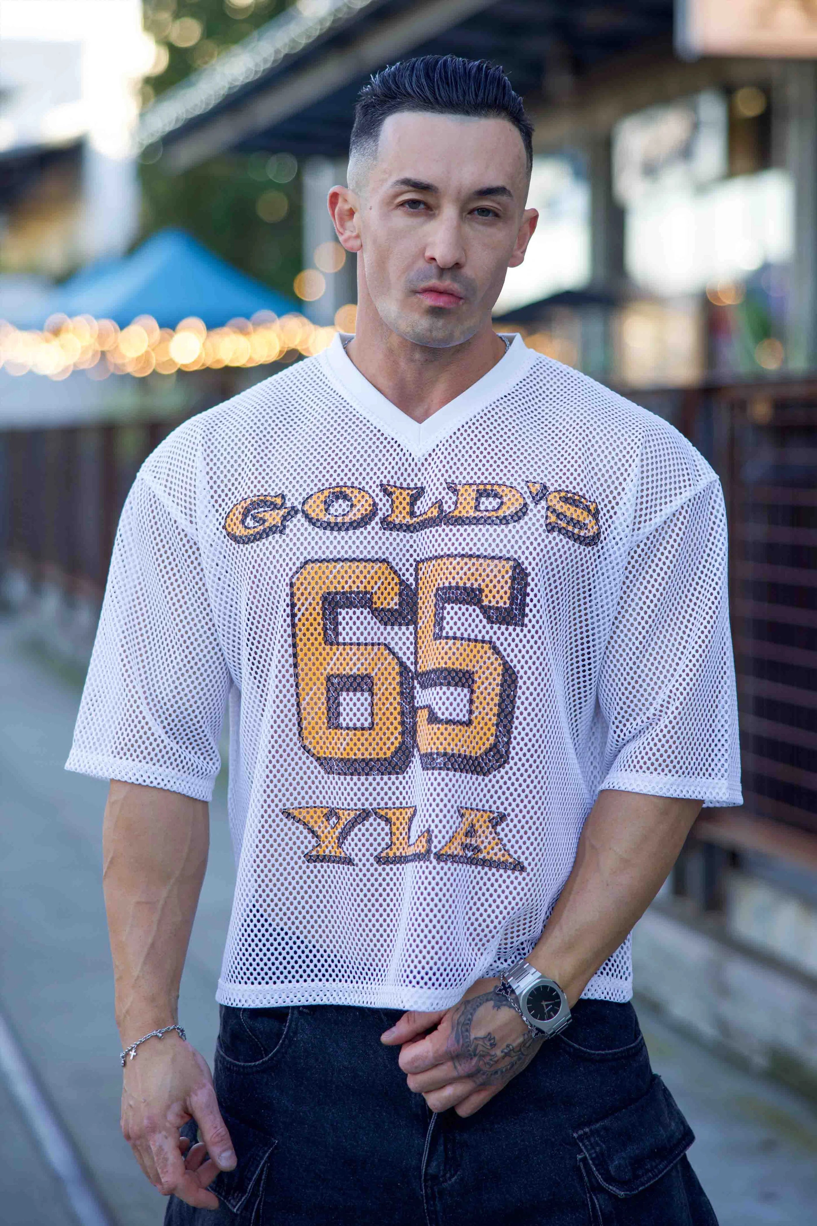 4078 - GOLDS GYM JERSEY - BLANCO