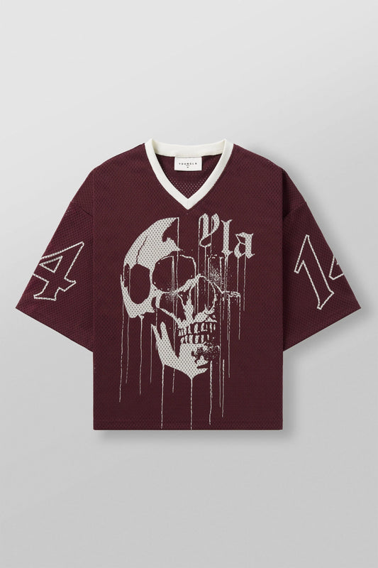 4015 - DRIPPY SKULL JERSEY - BURGUNDY