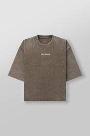 4018 - ESSENTIAL CROPPED TEES - Olive Brown Wash