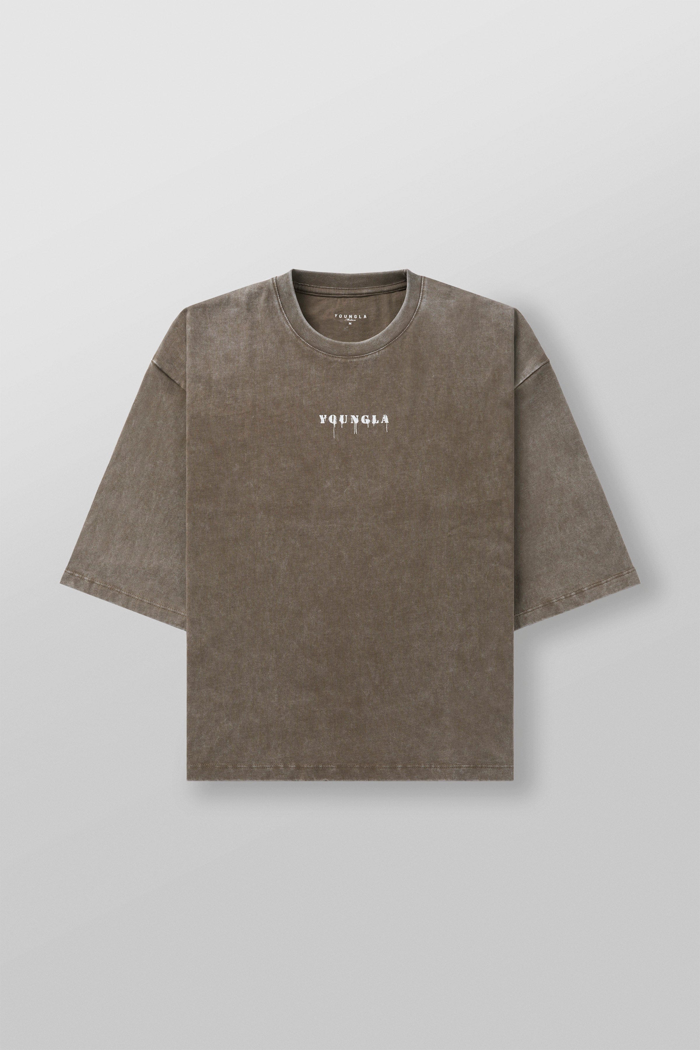 4018 - ESSENTIAL CROPPED TEES - Olive Brown Wash