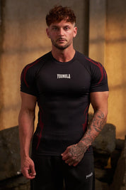 4067 - Gothic Compression Tees Negra/Roja