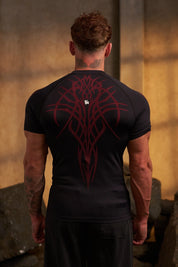 4067 - Gothic Compression Tees Negra/Roja