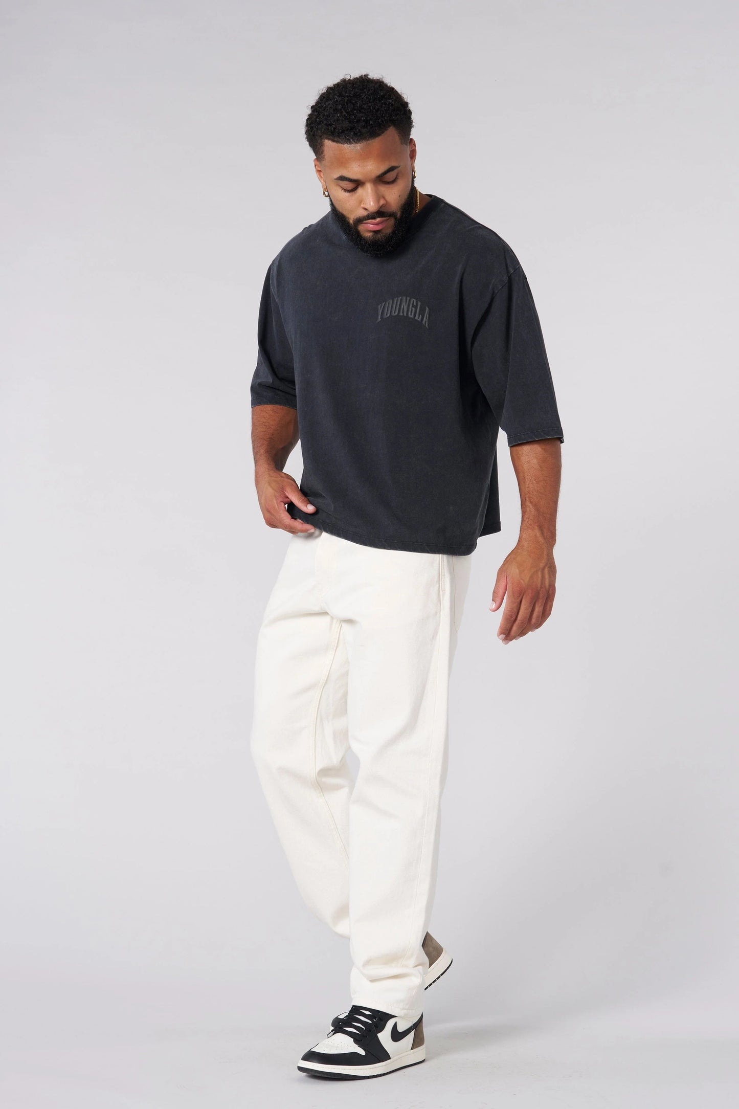 4138 - Foundation Cropped Tees - BLACK WASH