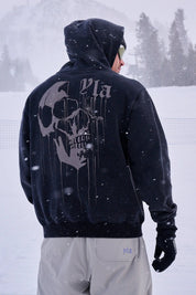 551 - DRIPPY SKULL HOODIE - NEGRO