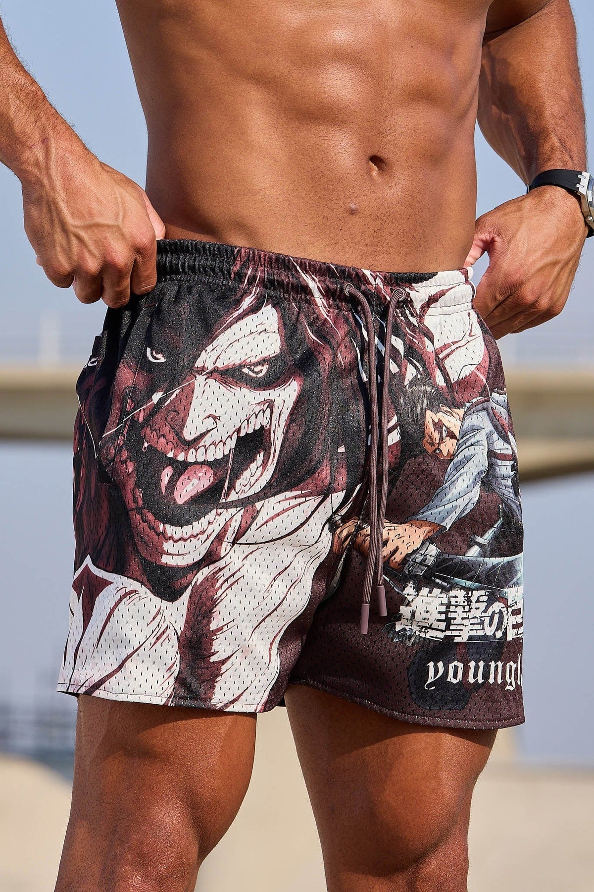 1126 - AOT© X YLA MESH SHORTS - LEVI X EREN