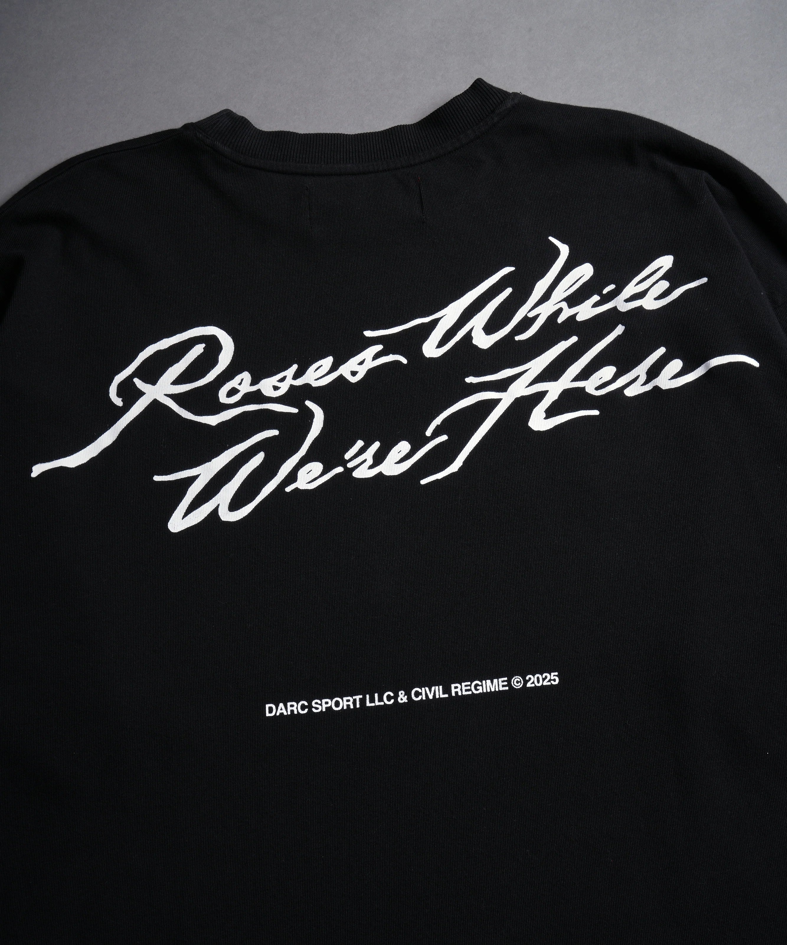 DARCSPORT ROSES WHILE WE'RE HERE "PREMIUM" OVERSIZED TEE IN BLACK
