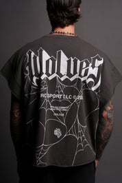 DARCSPORT - WOLVES WEB "GRUNGE" CUT OFF TEE IN GREY