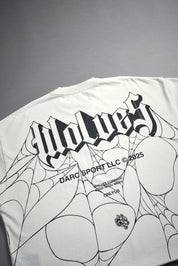 DARCSPORT - WOLVES WEB "GRUNGE" CUT OFF TEE IN CREAM