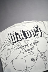 DARCSPORT - WOLVES WEB "GRUNGE" CUT OFF TEE IN CREAM