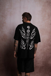Oni Fire "Premium" Oversized Tee in Black