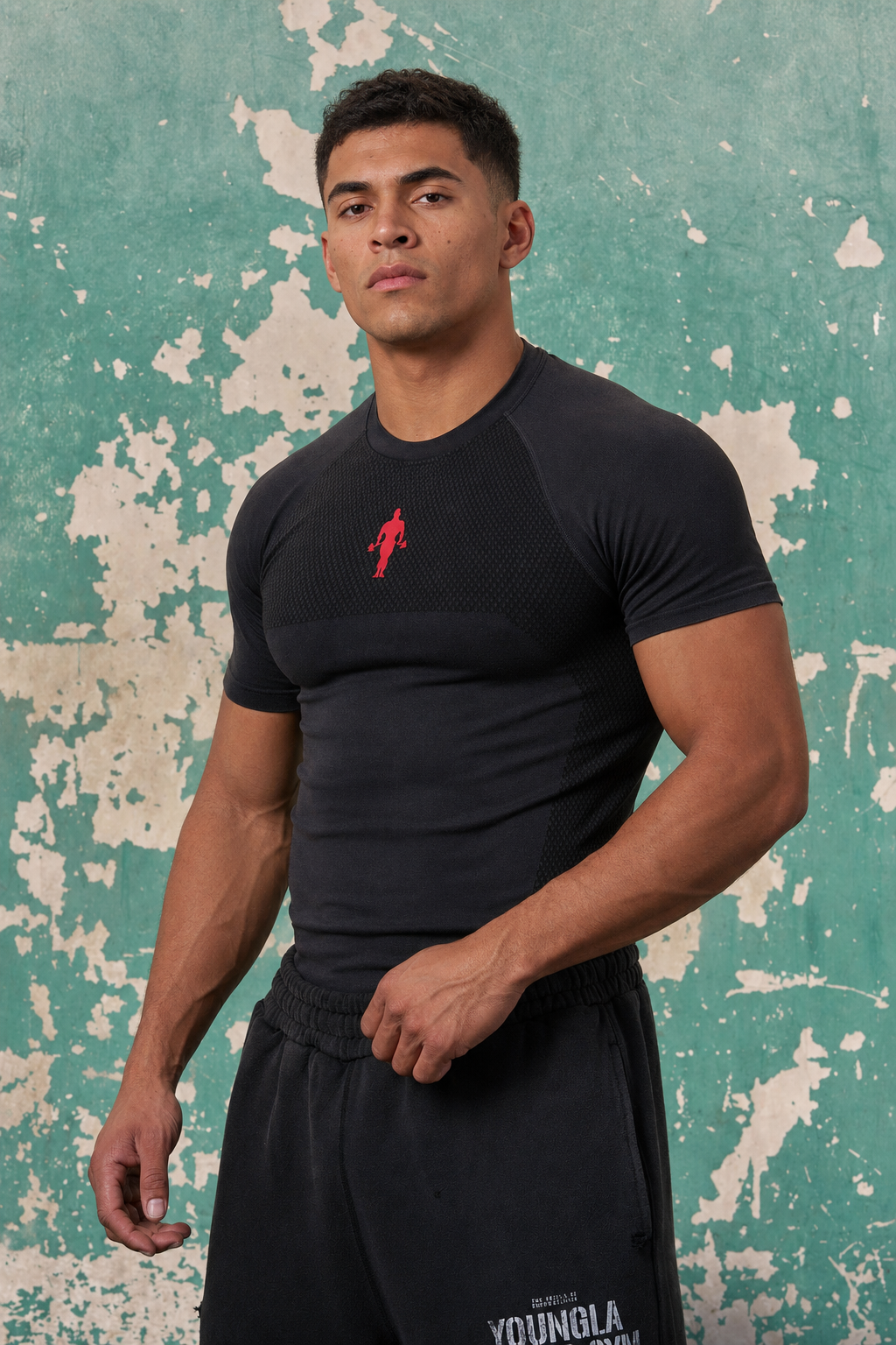 4286 YoungLA Gold's Iron Legacy Compression Tee