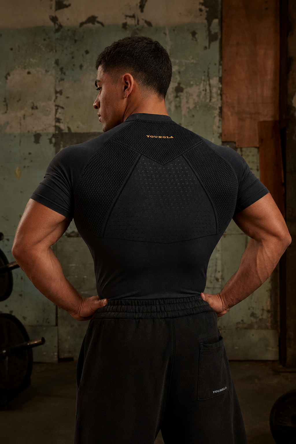 4286 YoungLA Gold's Iron Legacy Compression Tee