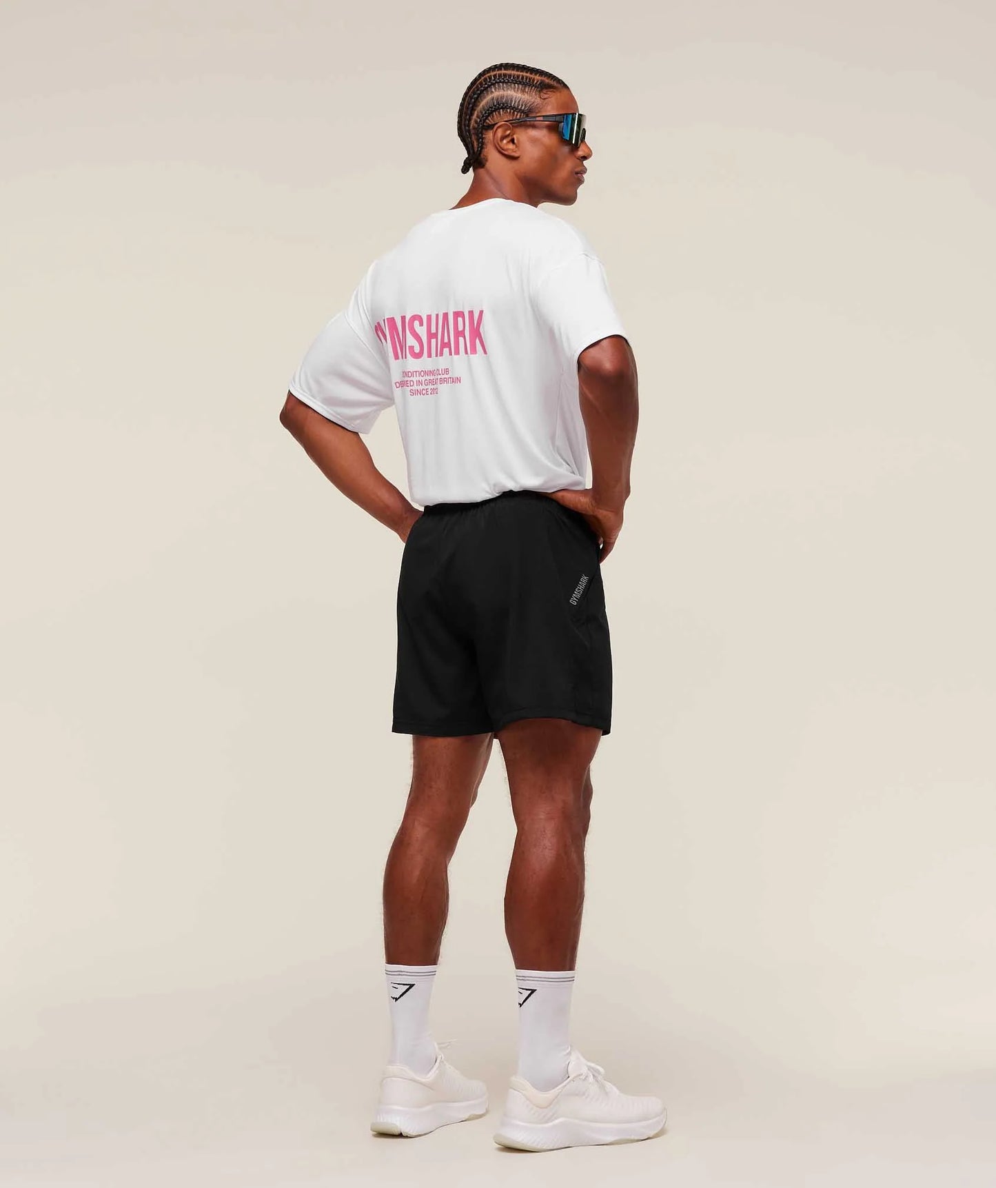 Conditioning Club Oversized T-Shirt – White-Energy Pink