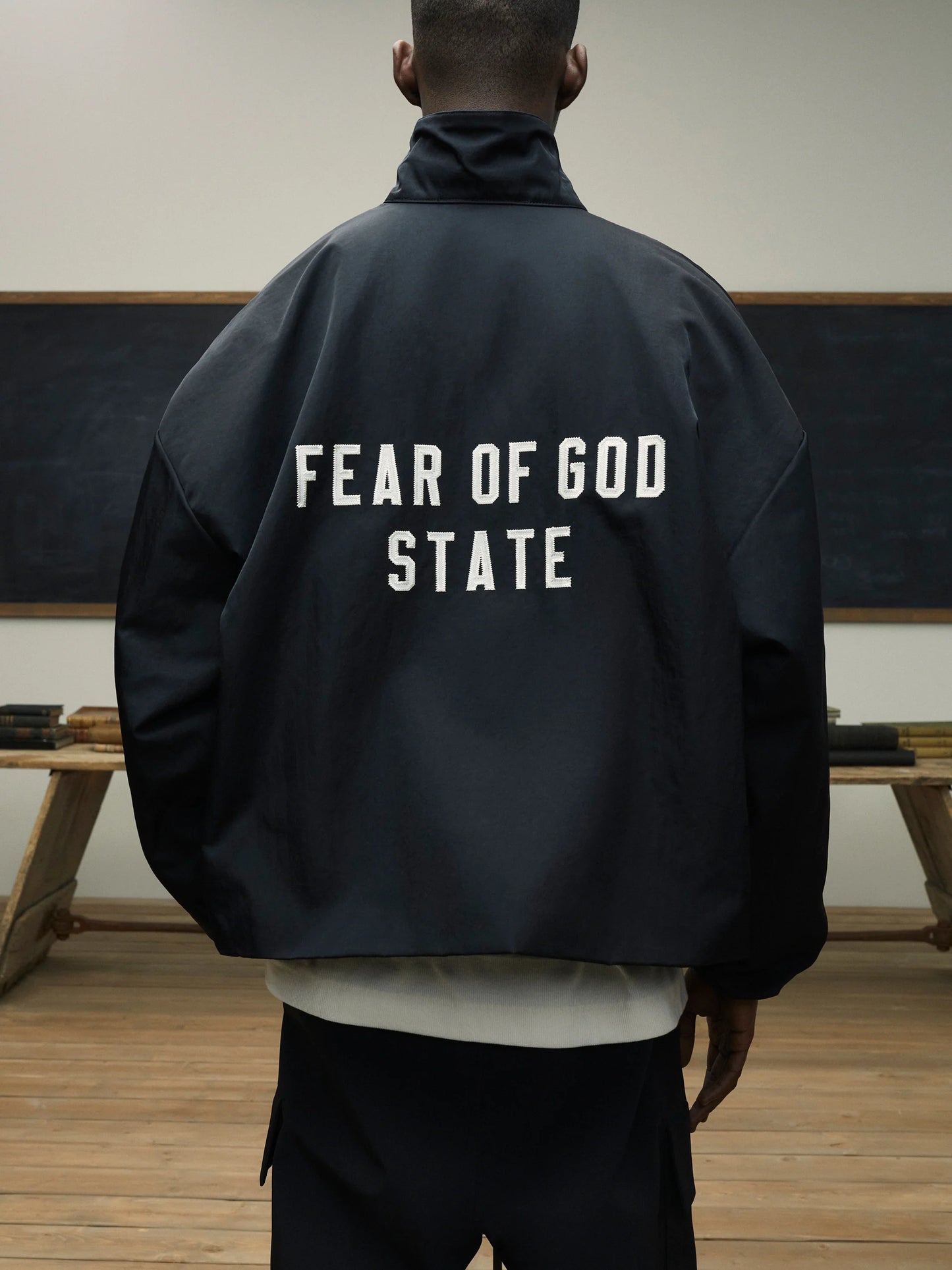 ESSENTIALS Textured Nylon Coaches Jacket