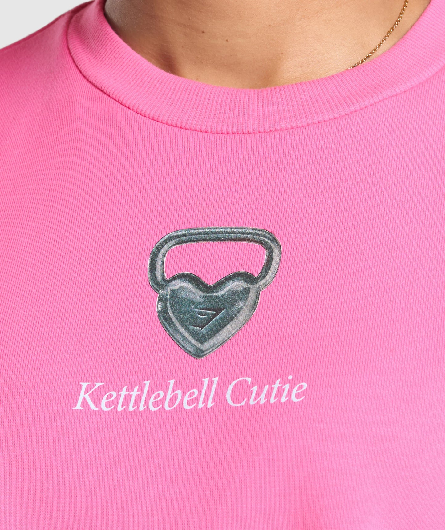 KETTLEBELL CUTIE CROPPED SWEATSHIRT - PINK
