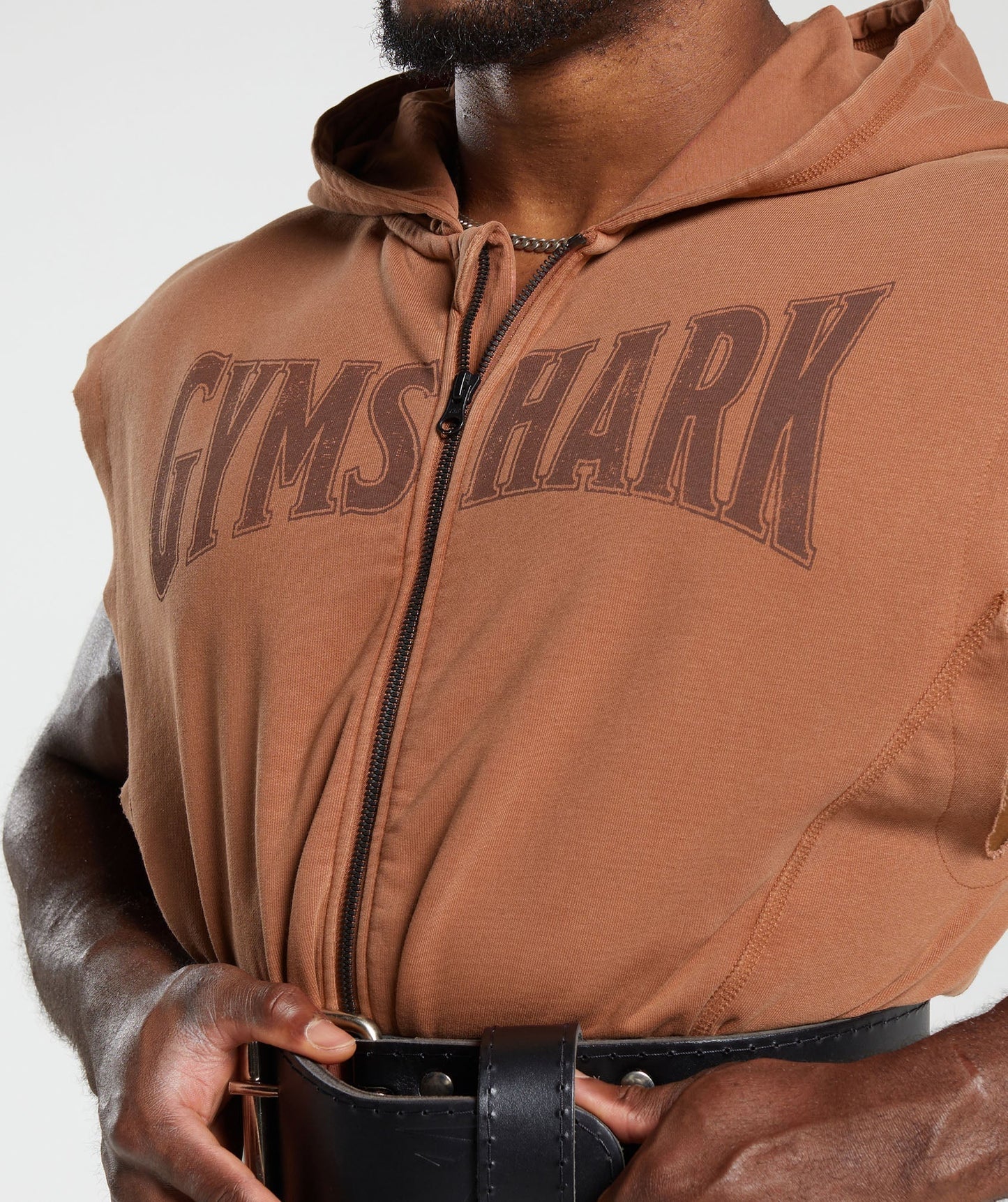 HERITAGE WASHED SLEEVELESS ZIP UP HOODIE