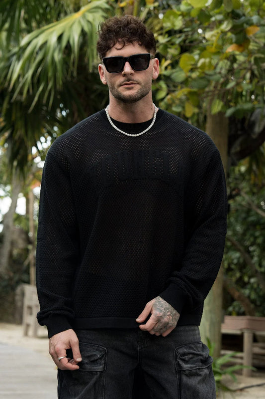8016 - 99 KNIT LONG SLEEVES - BLACK