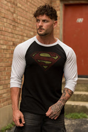 8072 - SUPERMAN 3/4 RAGLAN SHIRTS