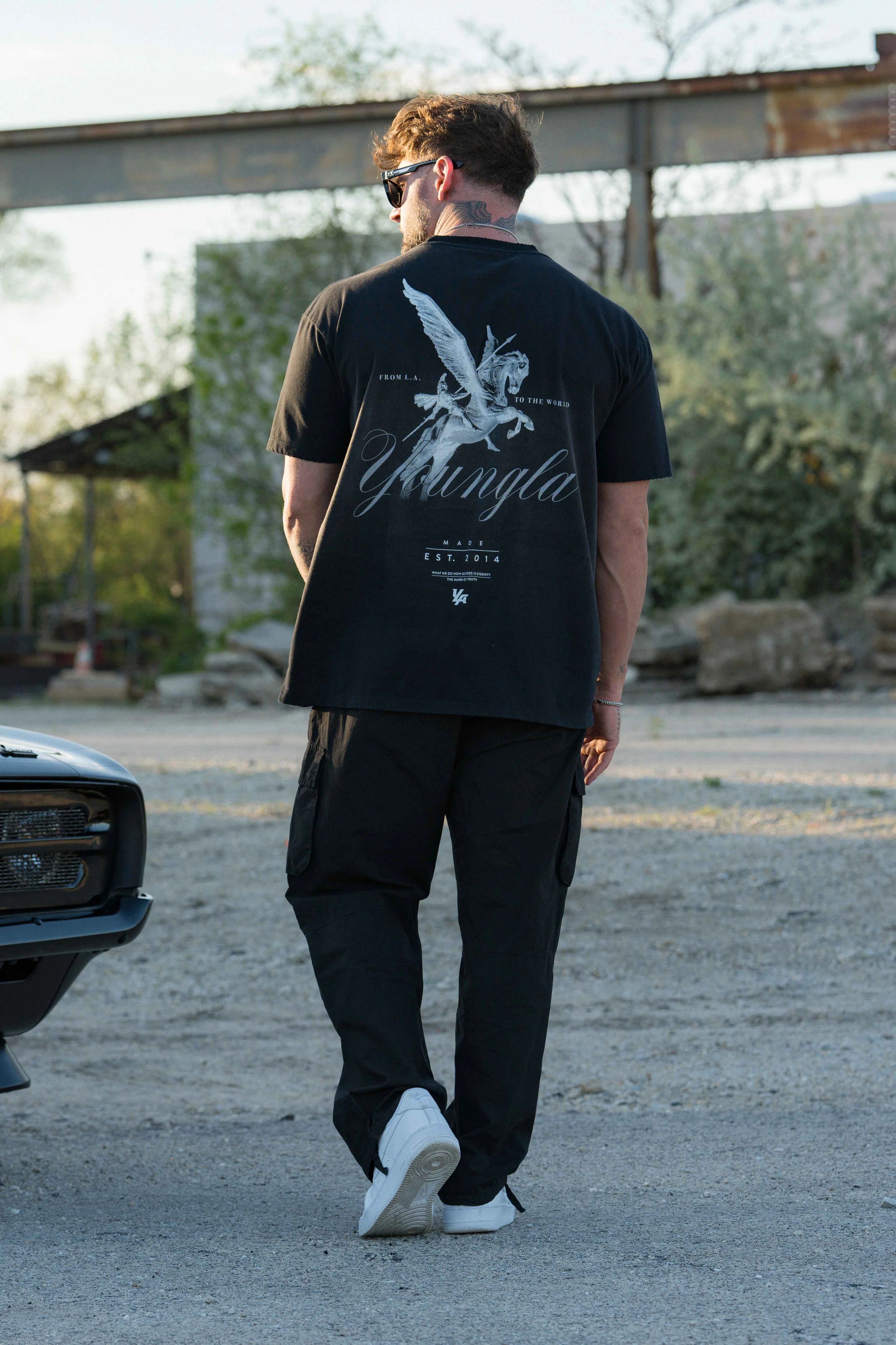 4118 - WARRIOR TEES - BLACK WASH