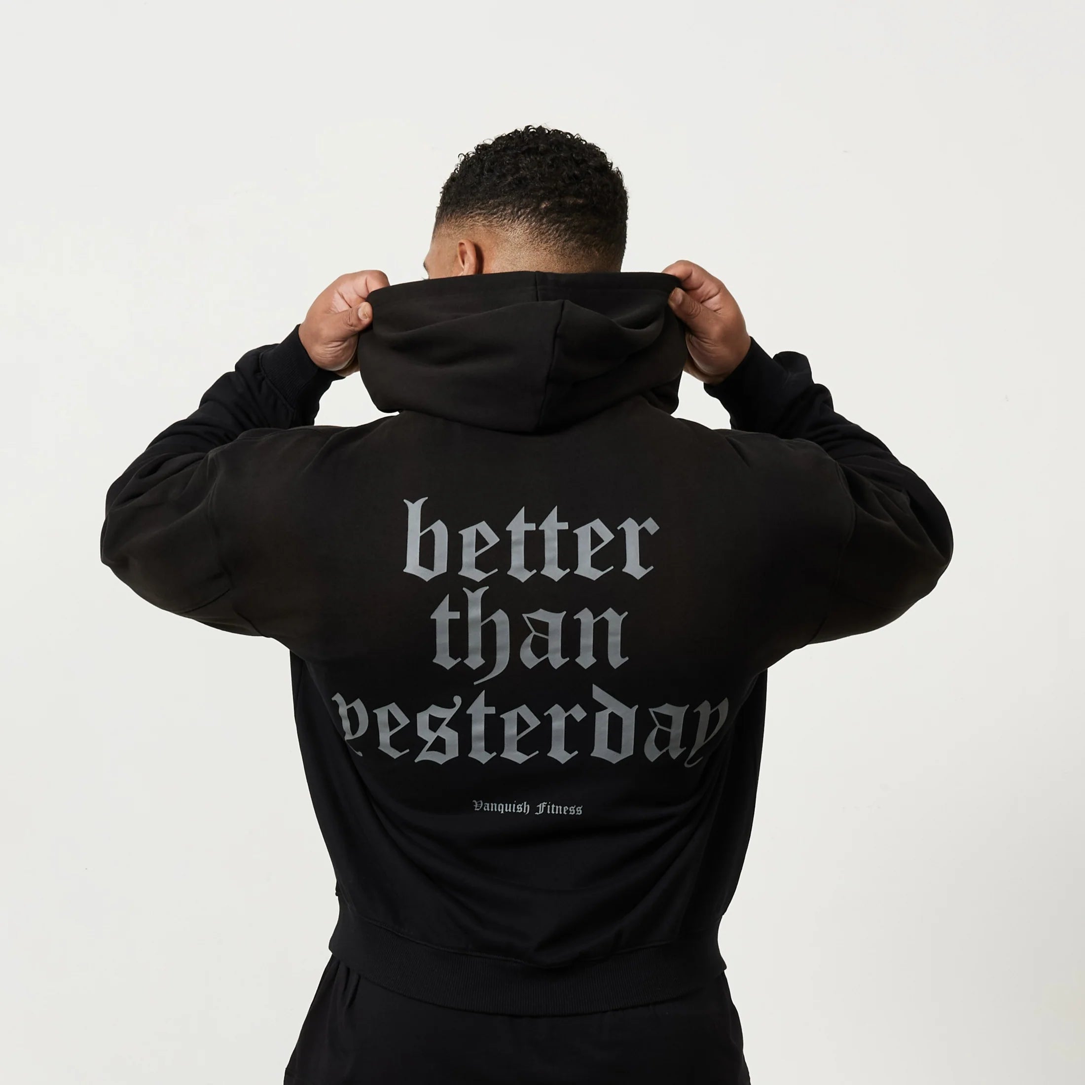 VANQUISH SUN-FADED BLACK OVERSIZED PULLOVER HOODIE