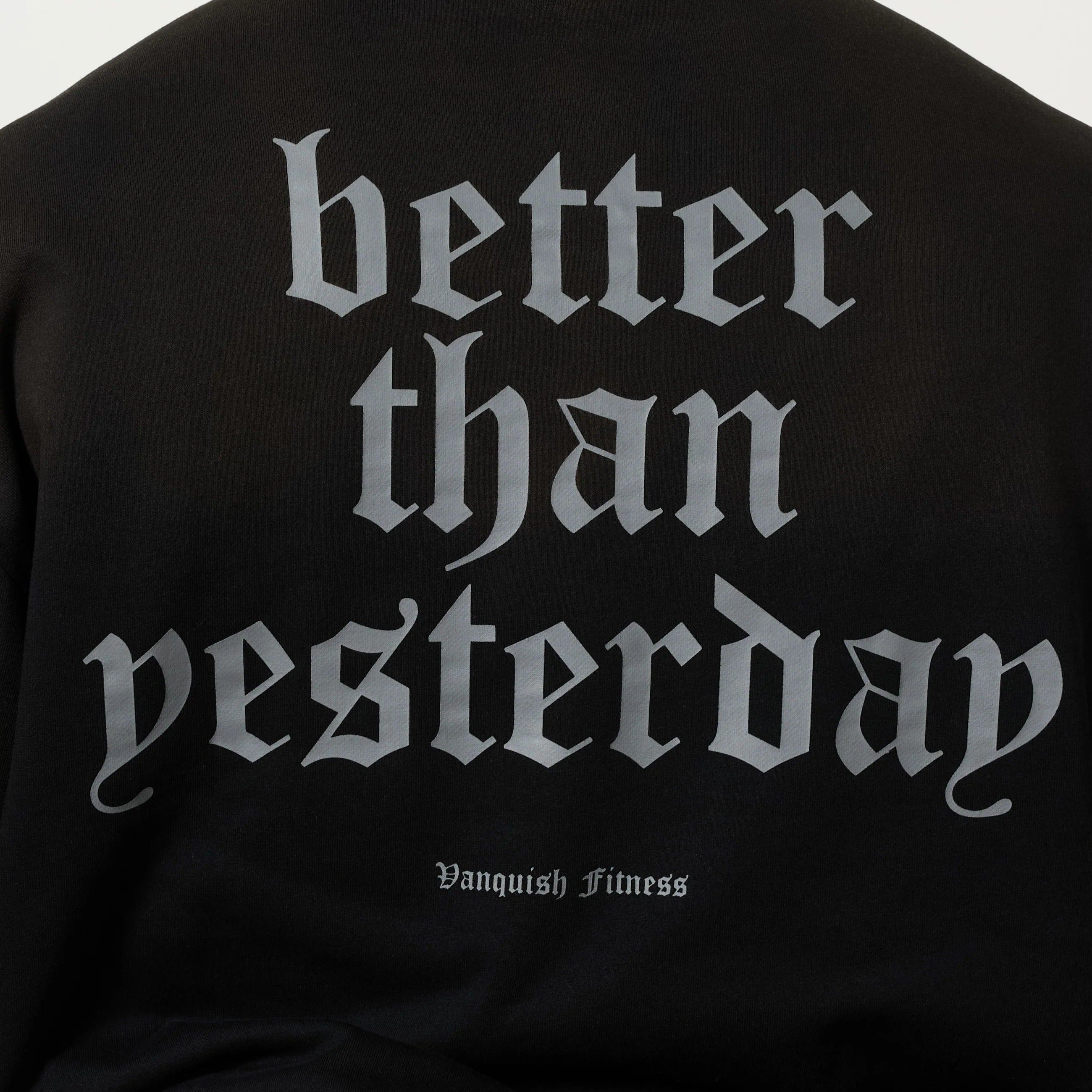 VANQUISH SUN-FADED BLACK OVERSIZED PULLOVER HOODIE