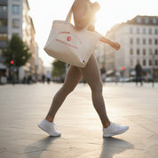 Gym Tote Bag – Blanco Avena / Rojo Carmín