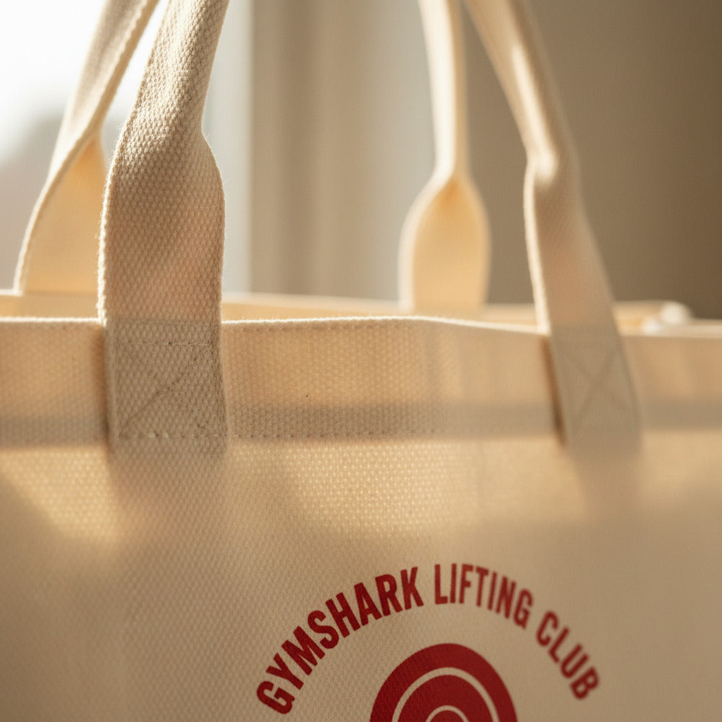 Gym Tote Bag – Blanco Avena / Rojo Carmín