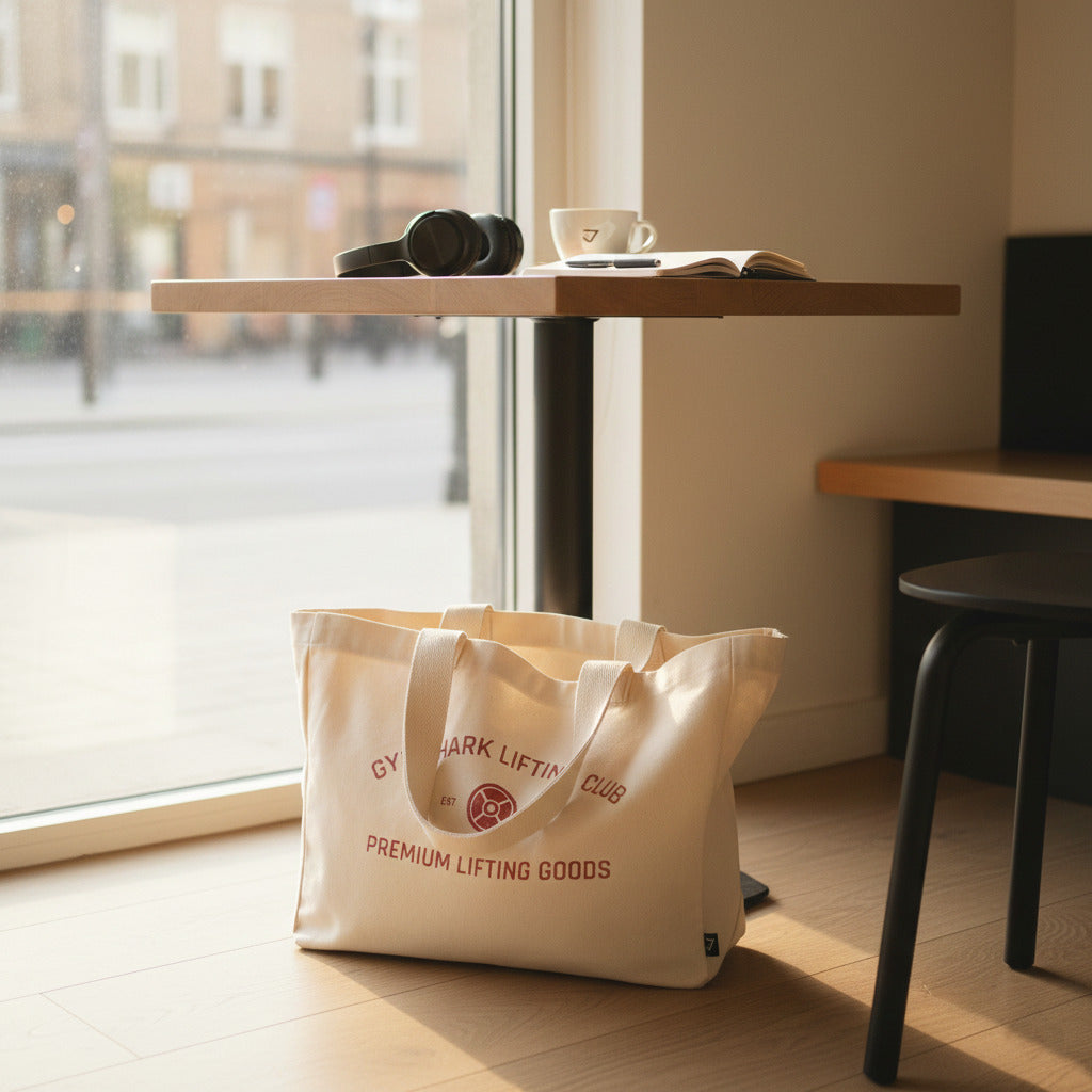 Gym Tote Bag – Blanco Avena / Rojo Carmín