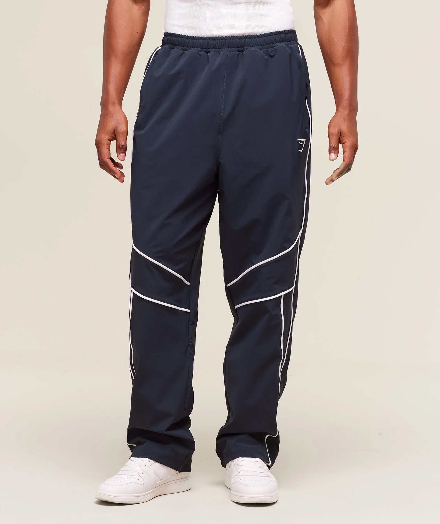 RETRO CRINKLE TRACK PANTS - HEAVY BLUE