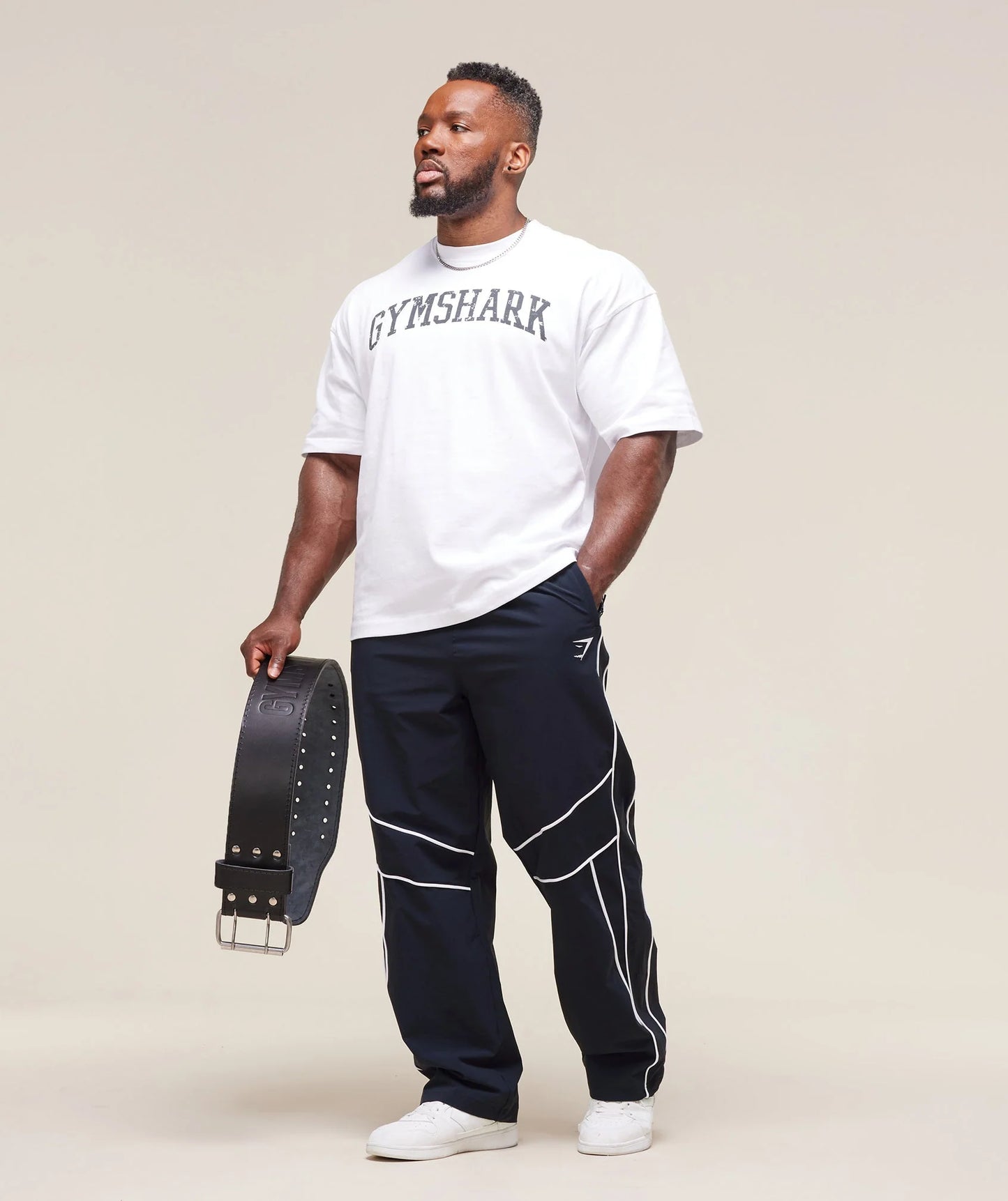 RETRO CRINKLE TRACK PANTS - HEAVY BLUE