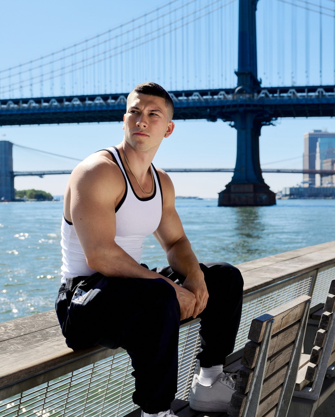 TANK - RIBBED 1PK - White/Black