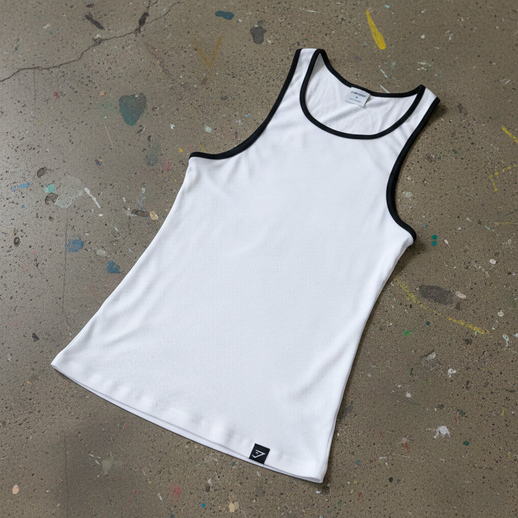 TANK - RIBBED 1PK - White/Black