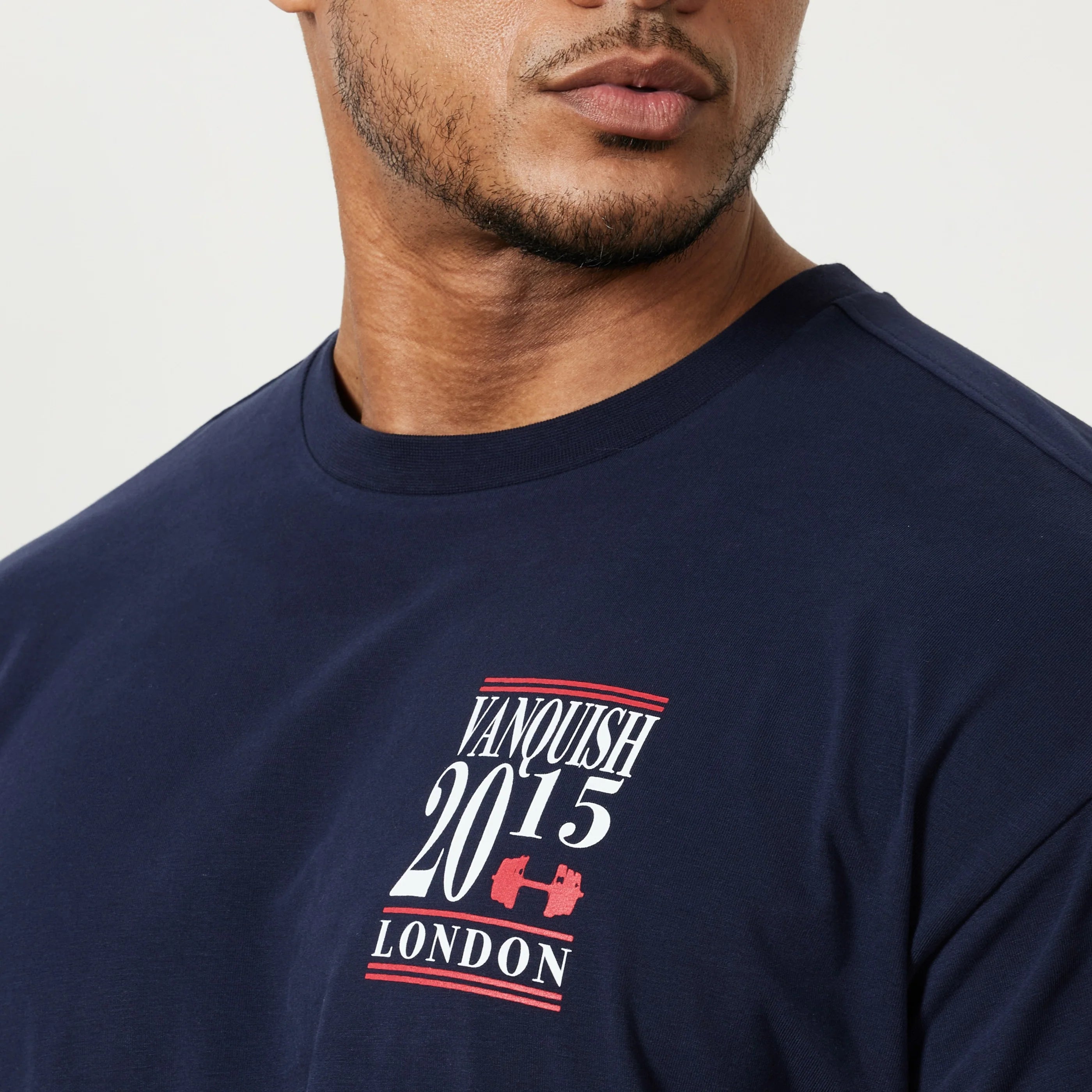 VANQUISH TSP NAVY BLUE MUSCLE OVERSIZED T SHIRT