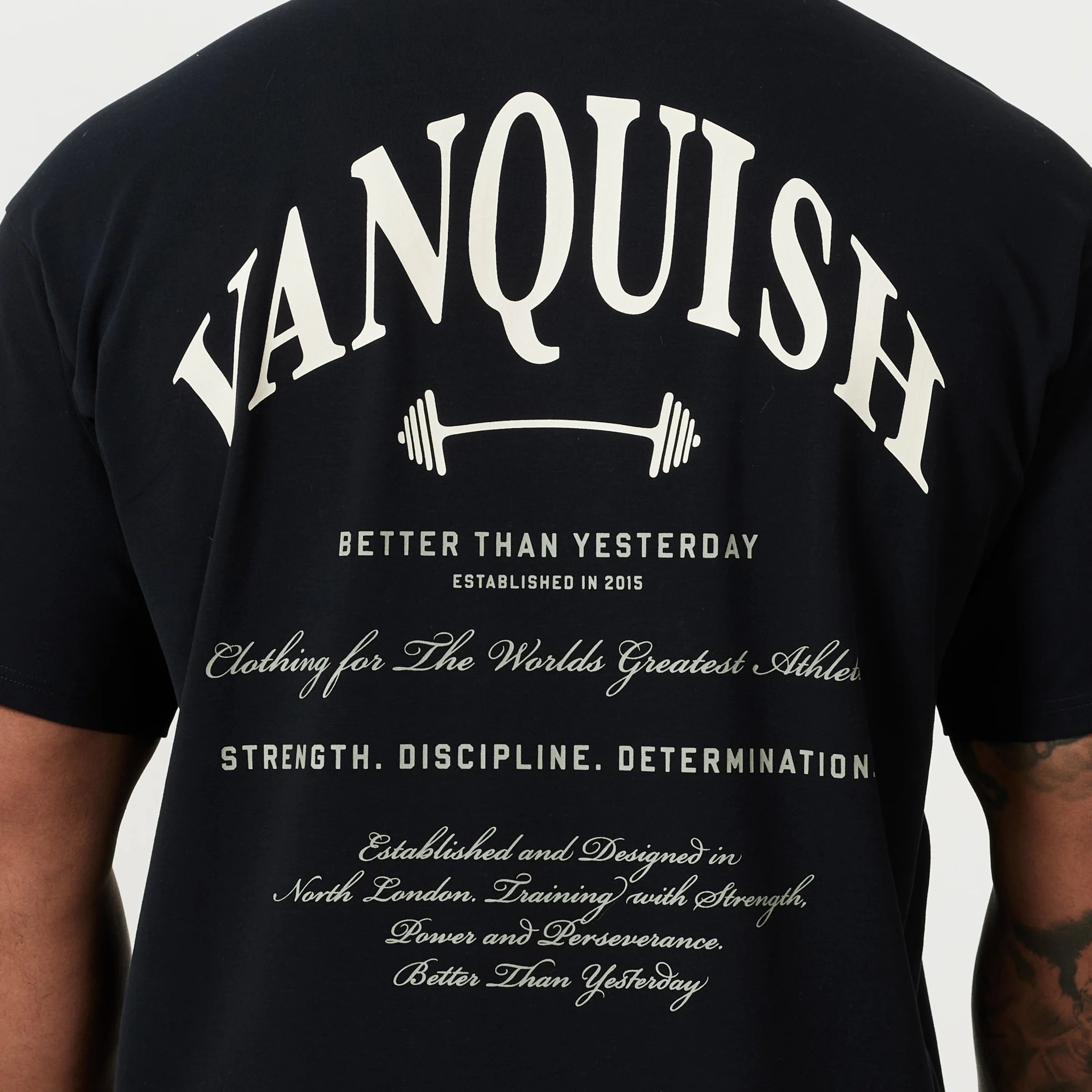 VANQUISH TSP BLACK BARBELL OVERSIZED T SHIRT