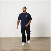 VANQUISH TSP NAVY BLUE MUSCLE OVERSIZED T SHIRT